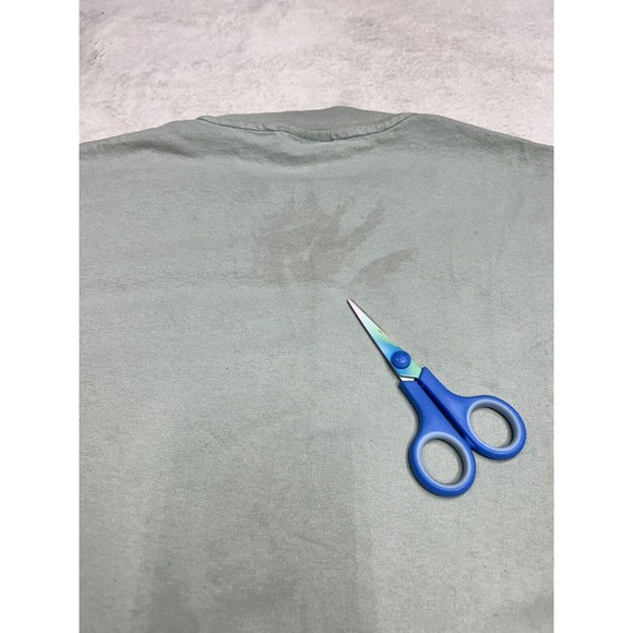 Vtg 90s Sandusky Bay Clothing Co Moss Green Single Stitch Graphic T-Shirt Size L - Picture 10 of 11